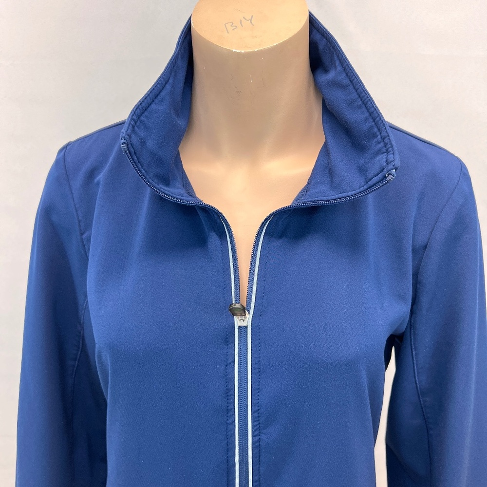 Women's Navy Zip-Front Performance Jacket - Picture 2 of 16